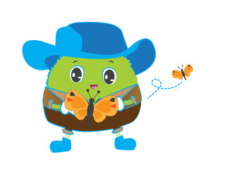 Happy boy cartoon character