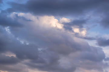 Dramatic stormy clouds sky background