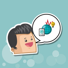 Digital marketing design. smartphone icon. multimedia concept