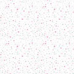 Cute seamless  pattern or texture with colorful polka dots on white background.