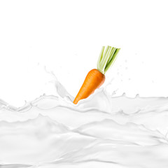 Carrot With Milk Splash