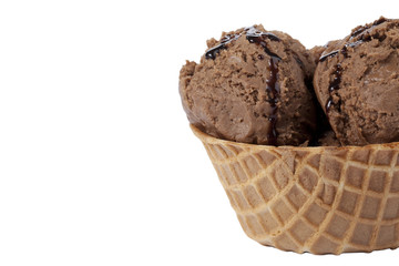 wafer cone with chocolate ice cream