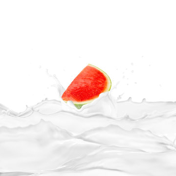 Watermelon With Milk Splash