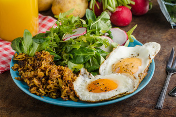 Hash Browns potato with eggs