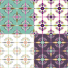 Ethnic seamless pattern. Aztec geometric background.