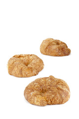 three baked croissant