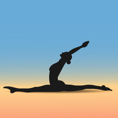 Yoga Positions. Silhouettes icons set. Vector illustration