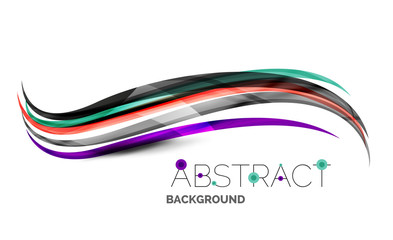 Geometric abstract background, swirl colorful lines