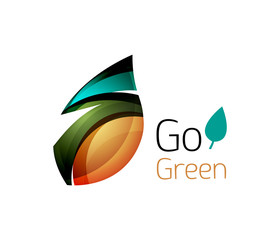 Geometric abstract leaf business logo