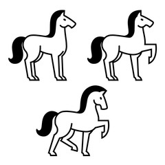 Three horse icons