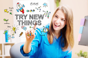 Try New Things concept with young woman
