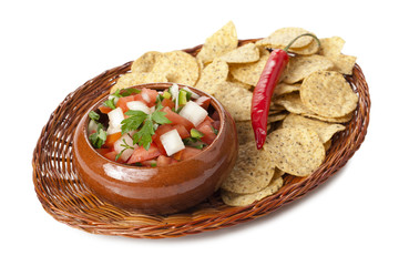 corn chips and mexican salsa