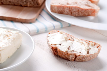 bread and butter on the table