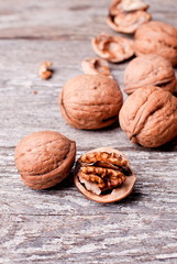walnut on the table