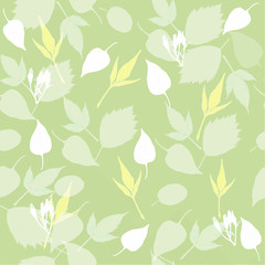 Fototapeta na wymiar Seamless green foliage pattern. Vector illustration