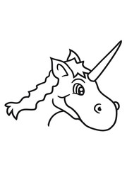comic face head unicorn sweet little cute pony horse pferdchen child, baby girl, riding