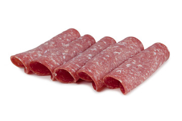 fresh salami slices