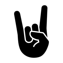 Fototapeta Rock & roll / heavy metal / sign of the horns flat icon for apps and websites obraz