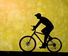 Fototapeta na wymiar cyclist man silhouette outdoors