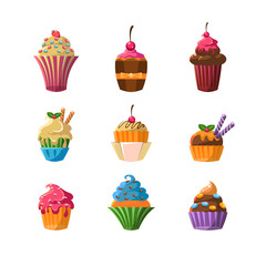 Decorated Cupcakes Sticker Set