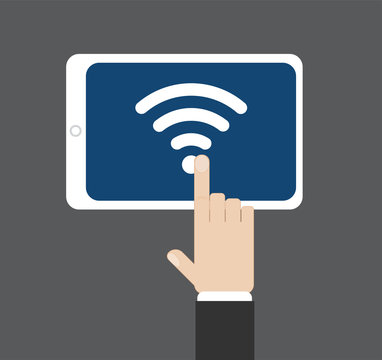 Click the touch screen tablet on wifi icon