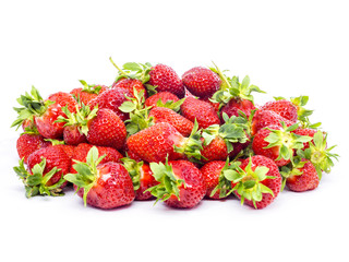 red ripe bunch of fresh strawberries