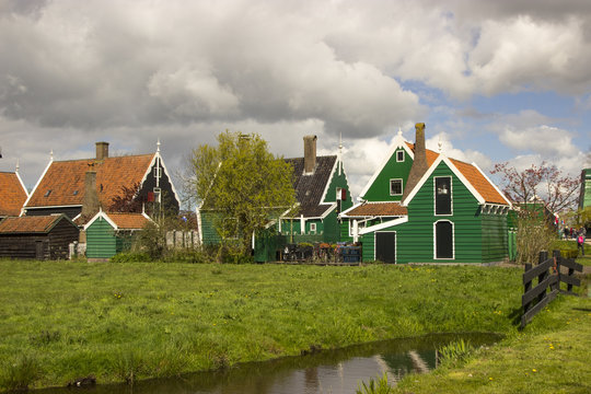 Zaanse Schans - famous dutch village near Amsterdam. 