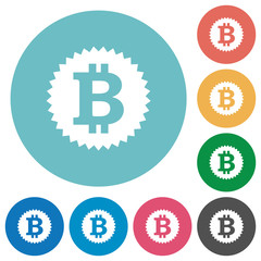 Flat bitcoin sticker icons