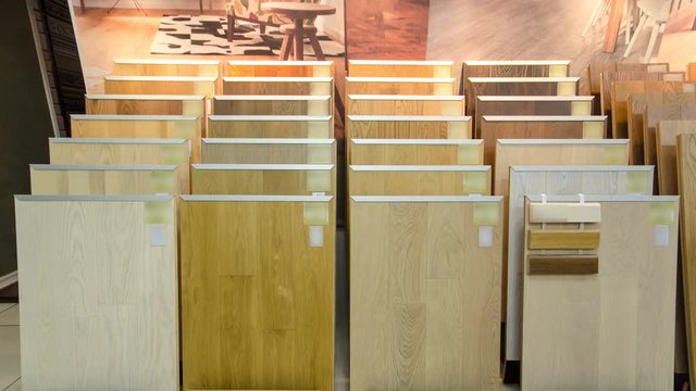 Top samples of various color palette - wooden floor timelapse stop motion
