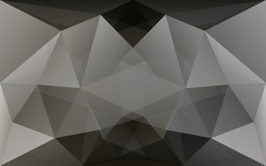 Dark grey and black polygonal geometric background, symmetrical
