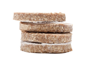 frozen patties from side