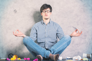 Meditating man