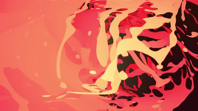 Seamless looping 3d animation of orange cartoon liquid