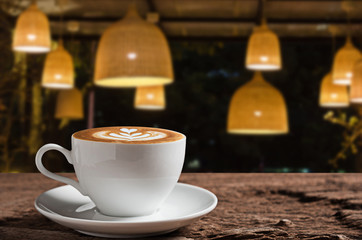Coffee cup with Vintage Lighting decor