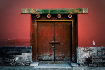 Door at the Forbidden City, Was the Chinese Imperial Palace from the Ming dynasty to the end of the...