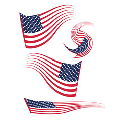 Set of USA Flags vector logo