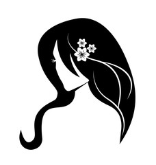 Beauty face girl silhouette logo vector