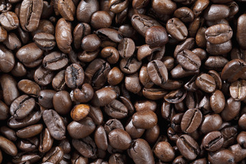 pile of roasted coffee beans
