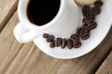 coffee cup and beans