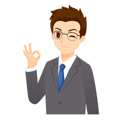 男性　OK　ポーズ