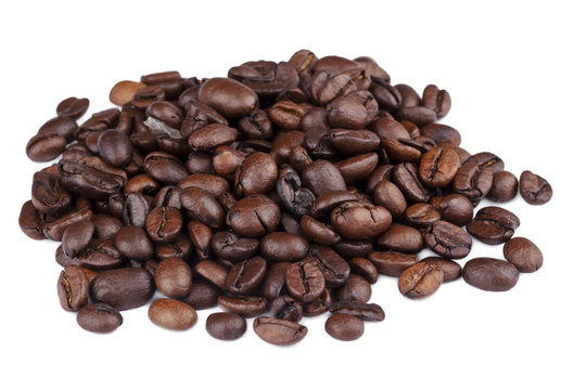 close up image of heap coffee beans