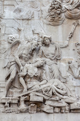 Allegorical sculpture on the pedestal of the Monument