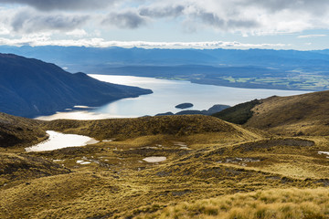 Aerial view of Lake Te Anau