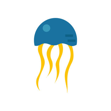 Vector cartoon flat medusa illustration