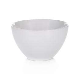Empty bowl over on white background