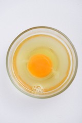 Glass bowl of egg yolk