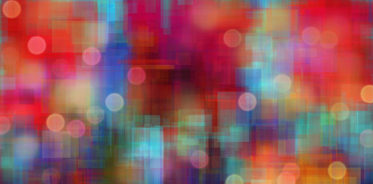 Colorful abstract painting with bokeh