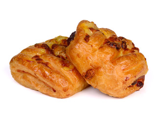 danish ham chese on white background
