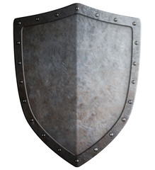 simple medieval shield 3d illustration isolated