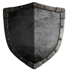 medieval metal shield 3d illustration isolated